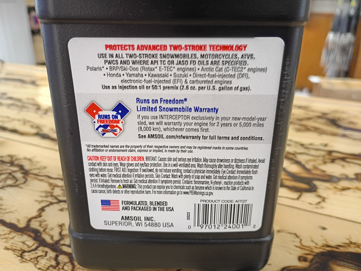 AMSOIL Interceptor Synthetic 2-Stroke Oil Gallon