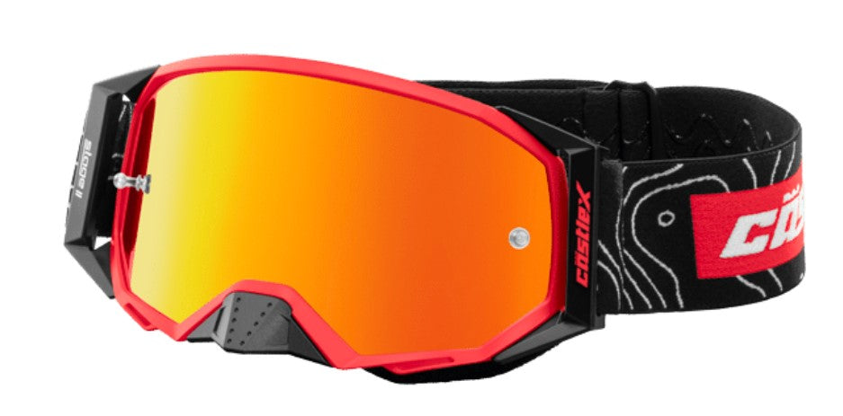 Castle X Stage II OTG Moto Goggle Matte Red w/Mirror Red Lens