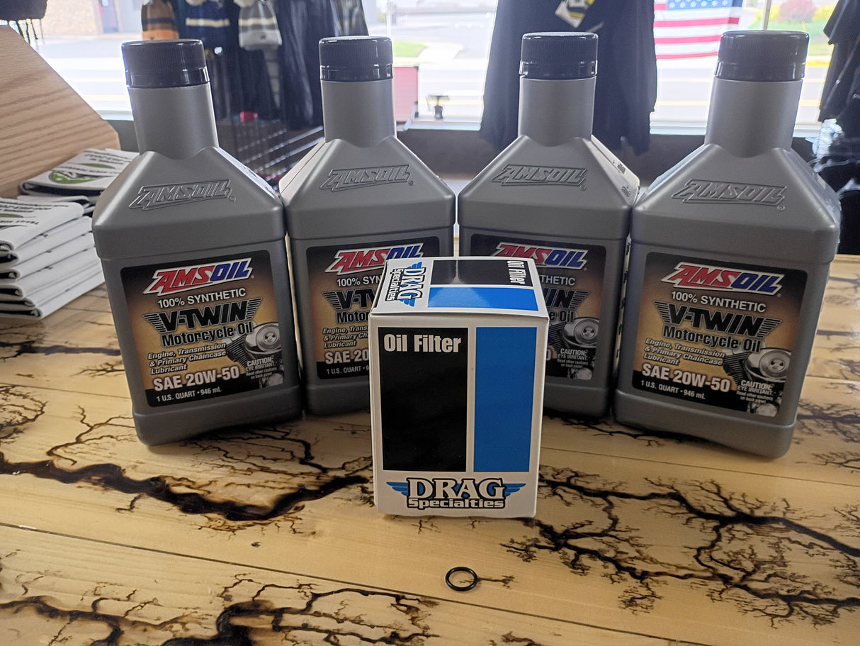 Trails-North Powersports AMSOIL Twin Cam Oil Change Kit, Black
