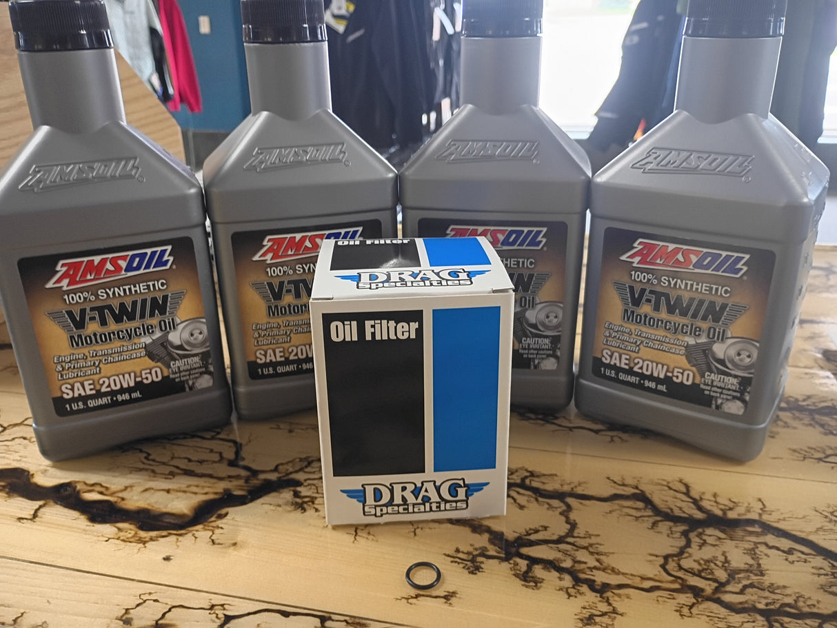 Trails-North Powersports Twin Cam Oil Change Kit, Chrome
