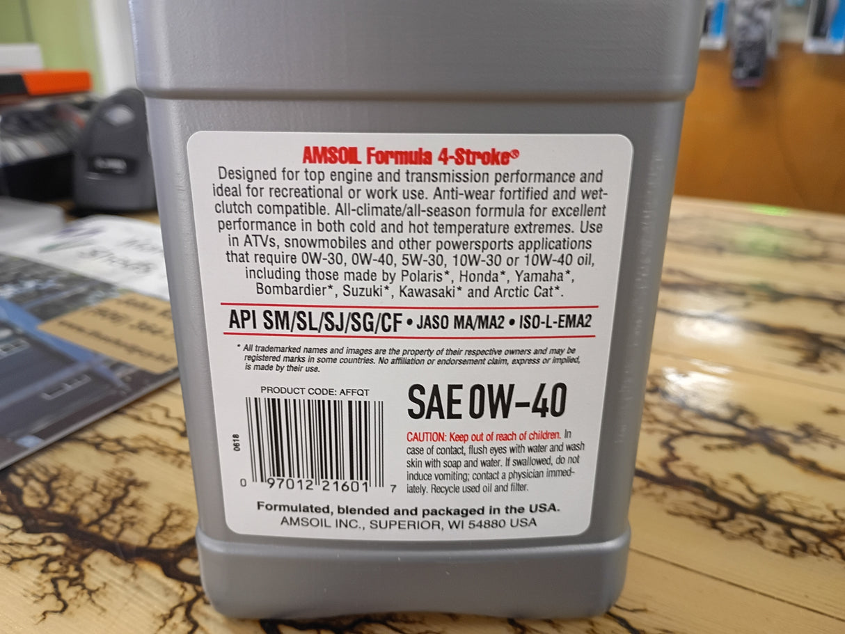AMSOIL Powersports 4-Stroke Synthetic Oil Quart