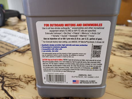 AMSOIL Synthetic 2-Stroke Injector Oil Quart