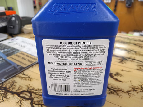 AMSOIL Powersports Antifreeze & Coolant Quart