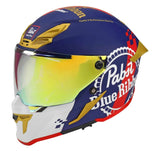 Castle X CX510 Pabst Blue Ribbon Motorcycle Helmet Med.