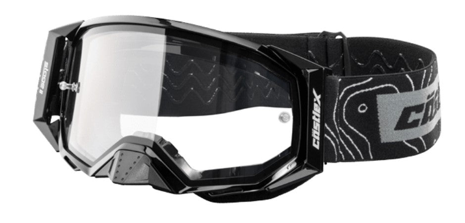 Castle X Stage II OTG Moto Goggle Black w/Clear Lens